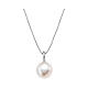 AMEN necklace of rhodium-plated 925 silver with freshwater pearl s1