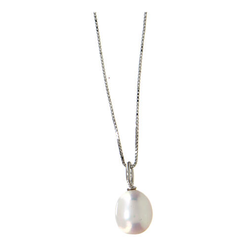 Collana Perla di fiume AMEN argento 925 rodio 2