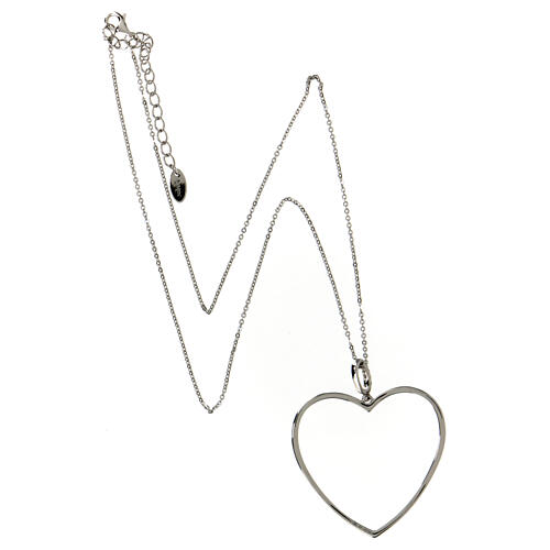 AMEN necklace of 925 silver with big zircon heart 4