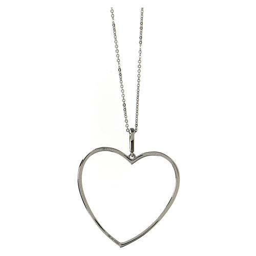 Collana Grande Cuore zirconato AMEN argento 925 3