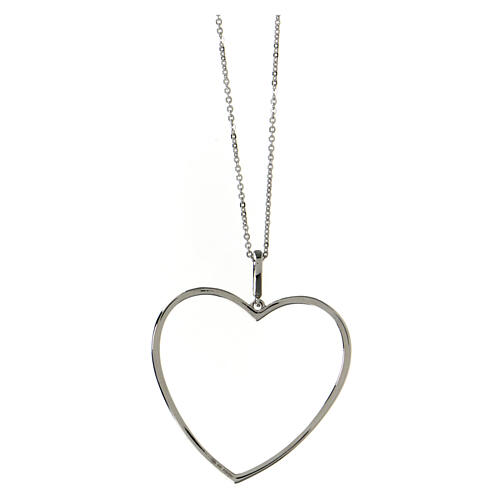 Big heart pendant necklace AMEN 925 silver zircon 3