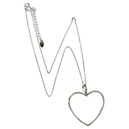 Big heart pendant necklace AMEN 925 silver zircon 4