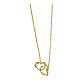 Intertwined hearts necklace AMEN 925 silver gold finish s2