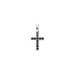 Collier AMEN croix pendentif zircons noirs argent 925 rhodié 3
