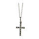 Collier AMEN croix pendentif zircons noirs argent 925 rhodié s4
