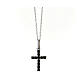 Collana pendente Croce zirconi neri AMEN finitura rodio s1
