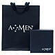 Collana pendente Croce zirconi neri AMEN finitura rodio s6