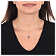 Black cubic zirconia cross pendant necklace AMEN rhodium finish s2