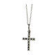 Black cubic zirconia cross pendant necklace AMEN rhodium finish s4