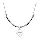 AMEN necklace of 925 silver with round beads and heart pendant s1