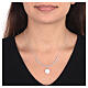 AMEN necklace of 925 silver with round beads and heart pendant s2