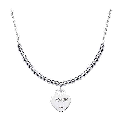 Collana Cuore Sfere AMEN argento 925 argentato 1