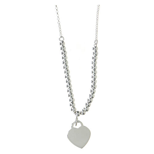 AMEN beaded heart pendant necklace in 925 silver 3