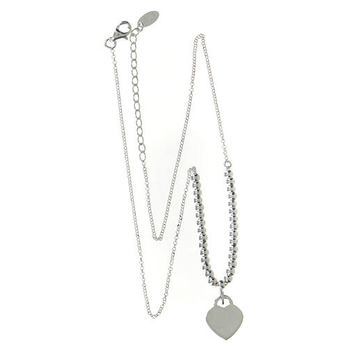 AMEN beaded heart pendant necklace in 925 silver 4