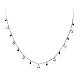 Heart necklace with alternating black crystals AMEN 925 silve rhodium-plated s1