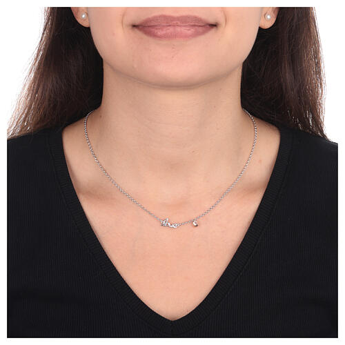 AMEN Love necklace with heart in rosé finish, rhodium-plated 925 silver 2