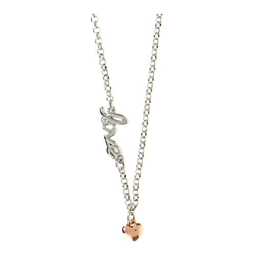 AMEN Love necklace with heart in rosé finish, rhodium-plated 925 silver 3