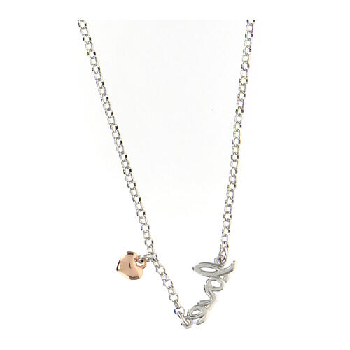 AMEN Love necklace with heart in rosé finish, rhodium-plated 925 silver 4