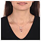 Collier AMEN attrape-amour avec cristaux rouges argent 925 rosé s2