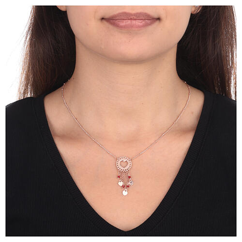 Love catcher necklace AMEN beads 925 rose silver 2