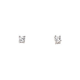 AMEN earrings with white zircon of 0.08 in diameter, rhodium-plated 925 silver