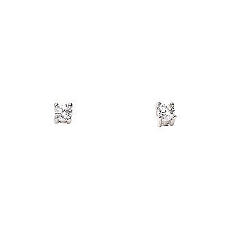 AMEN earrings with white zircon of 0.08 in diameter, rhodium-plated 925 silver 1