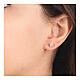 AMEN earrings with white zircon of 0.2 in diameter, rhodium-plated 925 silver s2