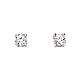 AMEN white zircon earrings rhodium plated 925 silver d.4 mm s1