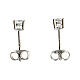 AMEN white zircon earrings rhodium plated 925 silver d.4 mm s3