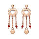 AMEN chandelier earrings with hearts and crystals, rosé 925 silver s1
