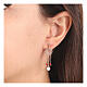 AMEN chandelier earrings with hearts and crystals, rosé 925 silver s2