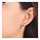 AMEN J-hoop earrings with elongated heart pendant, rosé 925 silver s2