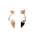 AMEN J-hoop earrings with elongated heart pendant, rosé 925 silver s3