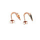 AMEN J-hoop earrings with elongated heart pendant, rosé 925 silver s4