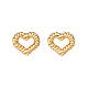 Rope effect heart earrings AMEN silver 925 golden s1