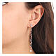 Boucles d'oreilles AMEN chaîne avec cristaux colorés argent 925 rosé s2