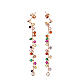 Boucles d'oreilles AMEN chaîne avec cristaux colorés argent 925 rosé s3