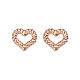 Orecchini cuore effetto corda AMEN argento 925 rosé s1