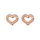Rope effect heart earrings AMEN 925 rose silver s1