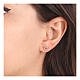 Rope effect heart earrings AMEN 925 rose silver s2