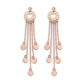 AMEN love catcher dangle earrings 925 rose silver