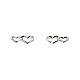AMEN stud earrings with double heart, rhodium-plated finish s1