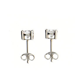 AMEN white zircon earrings rhodium plated 925 silver d.6.0 mm
