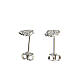 AMEN stud earrings, heart with rope pattern, rhodium-plated 925 silver s3