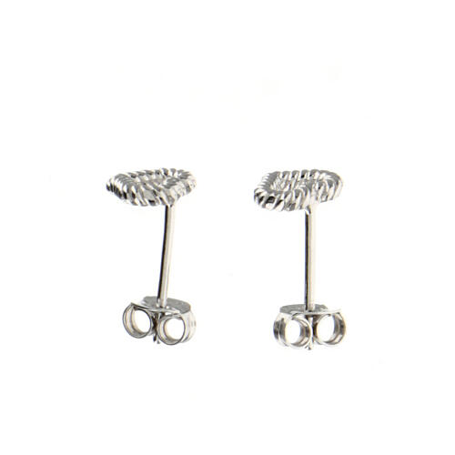 Orecchini cuore effetto corda AMEN argento 925 rodiato 3