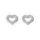 Orecchini cuore effetto corda AMEN argento 925 rodiato s1