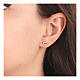 Heart stud earrings with rope effect AMEN rhodium plated 925 silver s2