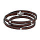 Amen brown leather bracelet with studs and Our Father prayer ITA s1