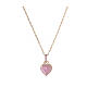 AMEN necklace with pink Heart of the Ocean, gold plated 925 silver s1