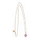 AMEN necklace with pink Heart of the Ocean, gold plated 925 silver s4